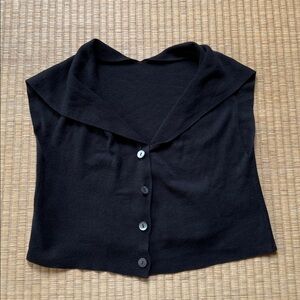Made in Belgium cropped cotton sweater with portrait neckline.